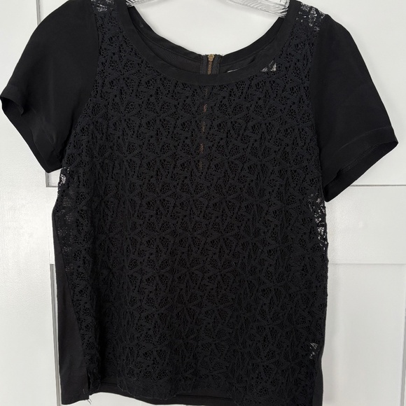 Hi-Line Short-Sleeved, Sheer Lace Blouse - SMALL - Picture 1 of 6